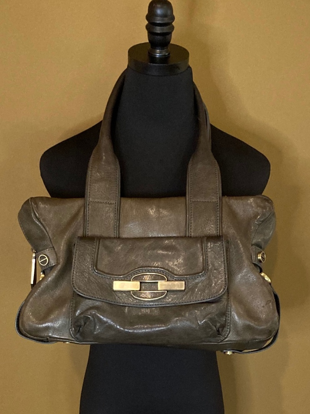 Vintage TREESJE Genuine Leather Brown Satchel/Bag